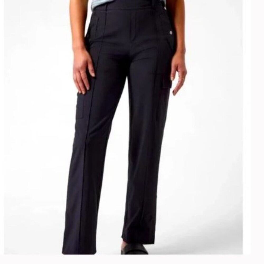Athleta Women's Size 12 Black Vienna Cargo Pant Straight Leg Stretch Hiking